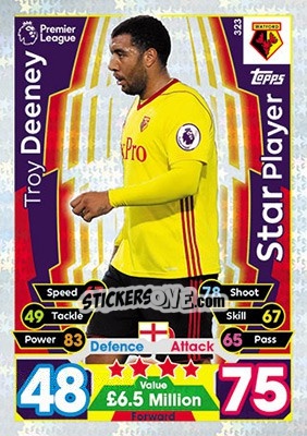 Cromo Troy Deeney - English Premier League 2017-2018. Match Attax - Topps