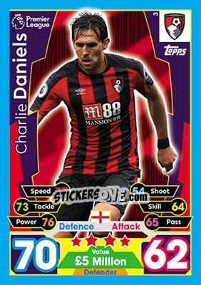 Sticker Charlie Daniels - English Premier League 2017-2018. Match Attax - Topps