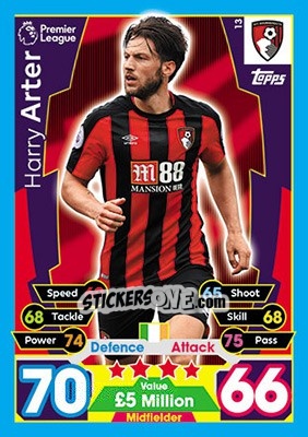 Sticker Harry Arter - English Premier League 2017-2018. Match Attax - Topps