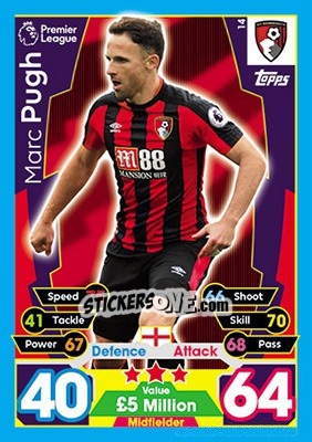 Figurina Marc Pugh - English Premier League 2017-2018. Match Attax - Topps