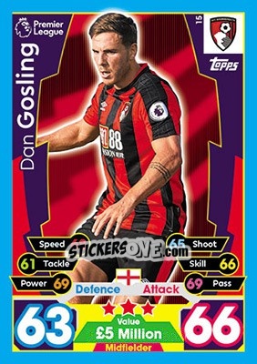 Figurina Dan Gosling - English Premier League 2017-2018. Match Attax - Topps