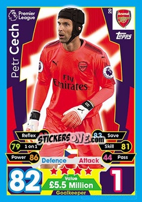 Figurina Petr Cech - English Premier League 2017-2018. Match Attax - Topps