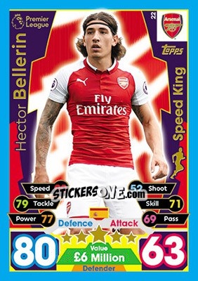 Sticker Hector Bellerin - English Premier League 2017-2018. Match Attax - Topps