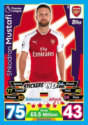 Sticker Shkodran Mustafi - English Premier League 2017-2018. Match Attax - Topps