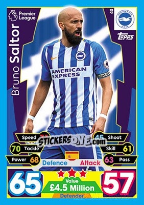 Sticker Bruno Saltor - English Premier League 2017-2018. Match Attax - Topps