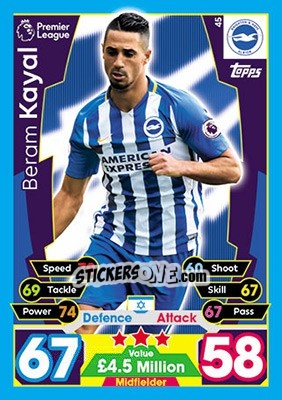 Sticker Beram Kayal - English Premier League 2017-2018. Match Attax - Topps