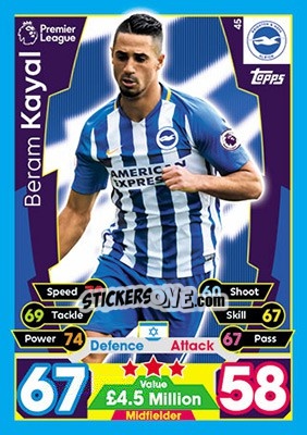 Figurina Beram Kayal - English Premier League 2017-2018. Match Attax - Topps