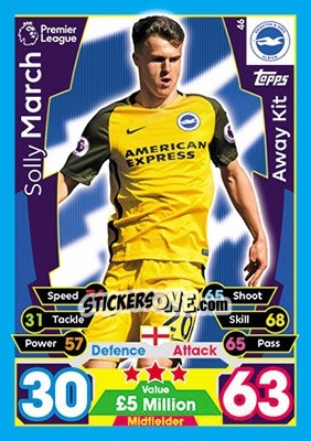 Sticker Solly March - English Premier League 2017-2018. Match Attax - Topps