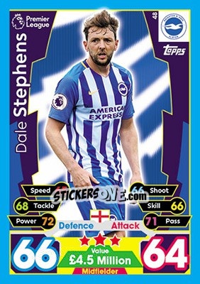 Sticker Dale Stephens - English Premier League 2017-2018. Match Attax - Topps