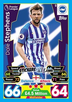 Cromo Dale Stephens - English Premier League 2017-2018. Match Attax - Topps