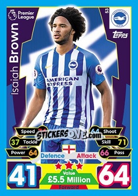 Cromo Isaiah Brown - English Premier League 2017-2018. Match Attax - Topps