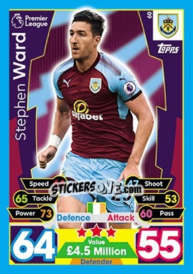 Cromo Stephen Ward - English Premier League 2017-2018. Match Attax - Topps