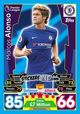 Sticker Marcos Alonso - English Premier League 2017-2018. Match Attax - Topps