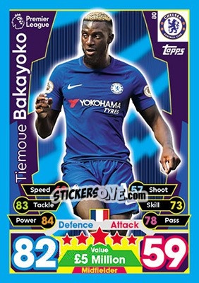 Sticker Tiemoue Bakayoko - English Premier League 2017-2018. Match Attax - Topps