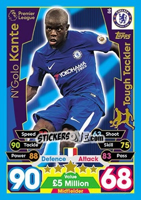 Sticker N'Golo Kante - English Premier League 2017-2018. Match Attax n. 86 - Topps