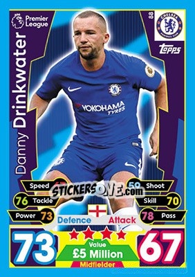 Cromo Danny Drinkwater - English Premier League 2017-2018. Match Attax - Topps