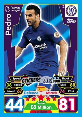 Sticker Pedro Rodríguez - English Premier League 2017-2018. Match Attax n. 89 - Topps