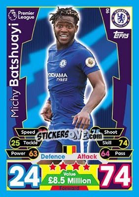 Sticker Michy Batshuayi - English Premier League 2017-2018. Match Attax - Topps