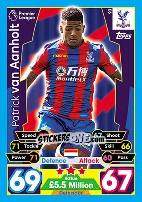 Cromo Patrick van Aanholt - English Premier League 2017-2018. Match Attax - Topps