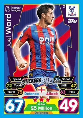 Figurina Joel Ward - English Premier League 2017-2018. Match Attax - Topps