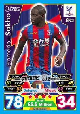 Sticker Mamadou Sakho - English Premier League 2017-2018. Match Attax - Topps