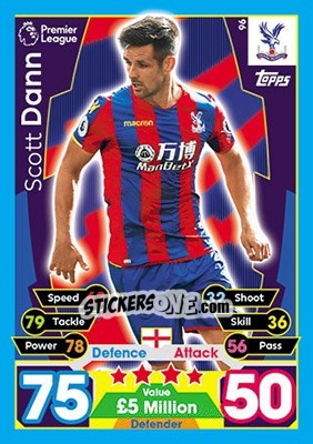 Figurina Scott Dann - English Premier League 2017-2018. Match Attax - Topps