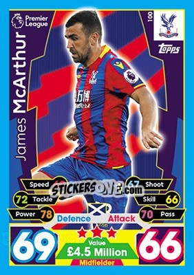 Sticker James McArthur - English Premier League 2017-2018. Match Attax - Topps