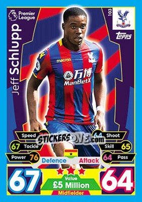 Cromo Jeff Schlupp - English Premier League 2017-2018. Match Attax - Topps