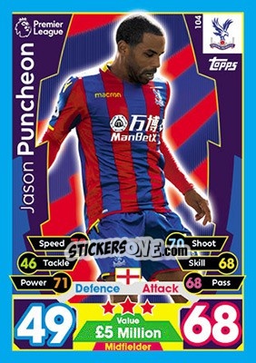 Sticker Jason Puncheon - English Premier League 2017-2018. Match Attax - Topps