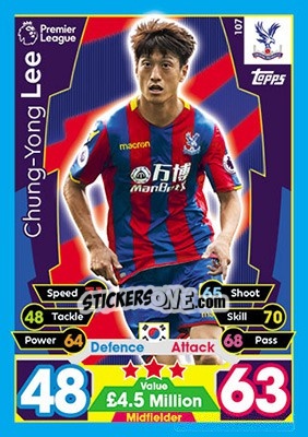 Sticker Chung-Yong Lee - English Premier League 2017-2018. Match Attax n. 107 - Topps