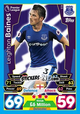 Cromo Leighton Baines - English Premier League 2017-2018. Match Attax - Topps