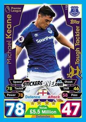 Sticker Michael Keane - English Premier League 2017-2018. Match Attax - Topps