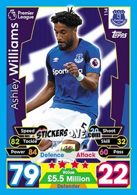 Sticker Ashley Williams - English Premier League 2017-2018. Match Attax - Topps