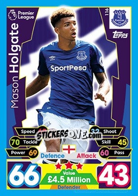 Cromo Mason Holgate - English Premier League 2017-2018. Match Attax - Topps