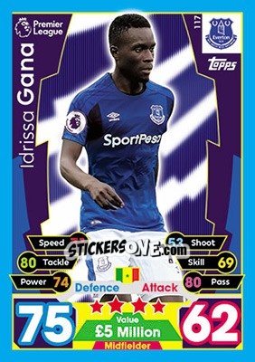 Sticker Idrissa Gana - English Premier League 2017-2018. Match Attax - Topps