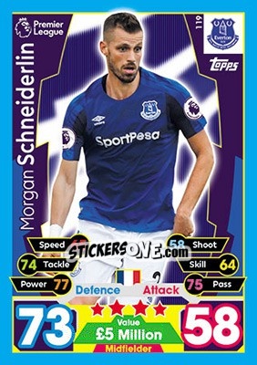 Sticker Morgan Schneiderlin - English Premier League 2017-2018. Match Attax - Topps
