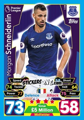 Cromo Morgan Schneiderlin - English Premier League 2017-2018. Match Attax - Topps