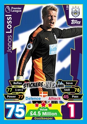 Sticker Jonas Lossl - English Premier League 2017-2018. Match Attax - Topps