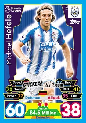Sticker Michael Hefele - English Premier League 2017-2018. Match Attax - Topps