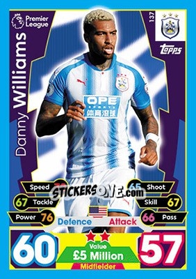 Sticker Danny Williams - English Premier League 2017-2018. Match Attax - Topps