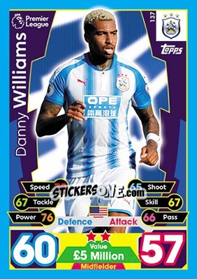 Figurina Danny Williams - English Premier League 2017-2018. Match Attax - Topps