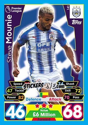 Cromo Steve Mounie - English Premier League 2017-2018. Match Attax - Topps