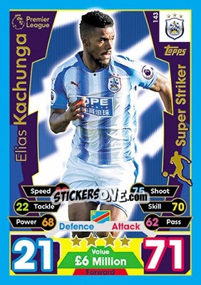 Sticker Elias Kachunga - English Premier League 2017-2018. Match Attax - Topps