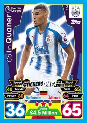 Sticker Collin Quaner - English Premier League 2017-2018. Match Attax - Topps