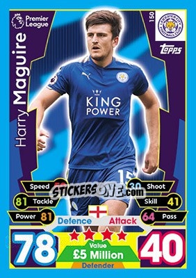Sticker Harry Maguire - English Premier League 2017-2018. Match Attax n. 150 - Topps