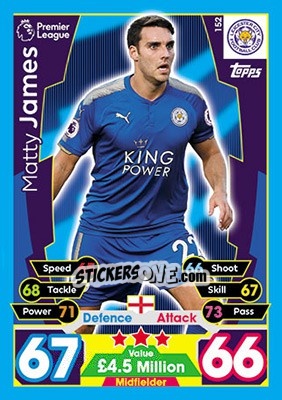 Sticker Matty James - English Premier League 2017-2018. Match Attax - Topps