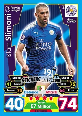 Cromo Islam Slimani - English Premier League 2017-2018. Match Attax - Topps