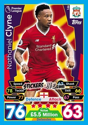 Figurina Nathaniel Clyne - English Premier League 2017-2018. Match Attax - Topps