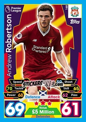 Sticker Andrew Robertson - English Premier League 2017-2018. Match Attax - Topps