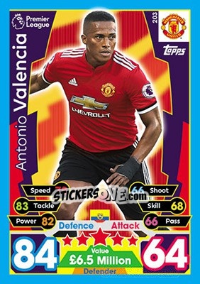 Sticker Antonio Valencia - English Premier League 2017-2018. Match Attax - Topps